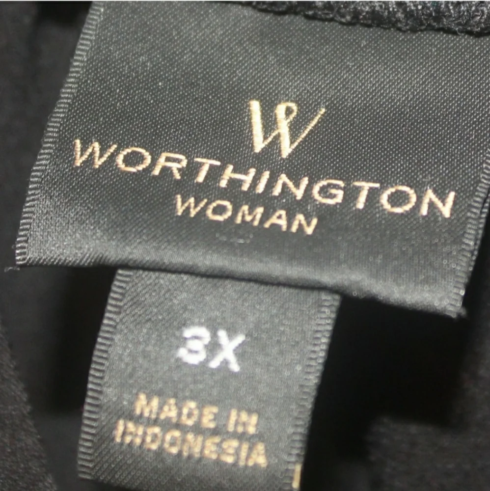 Worthington Geometric Blouse - Red, Pink, and Black, 3X - Picture 7 of 8